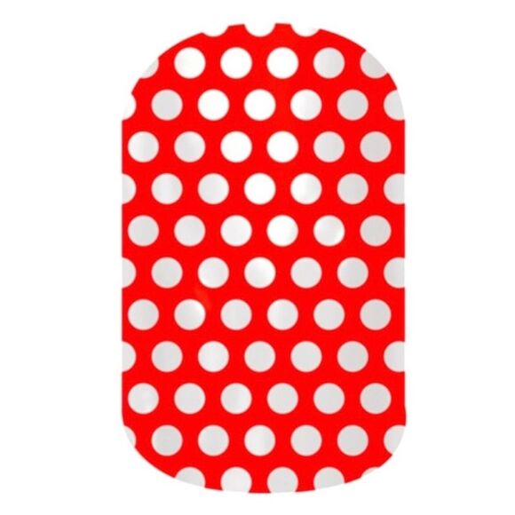 Jamberry PK27 Poppy And White Polka Full Sheet Nail Wraps - Picture 1 of 9